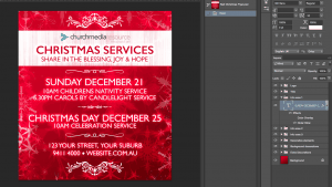 red christmas flyer PSD extra bkg